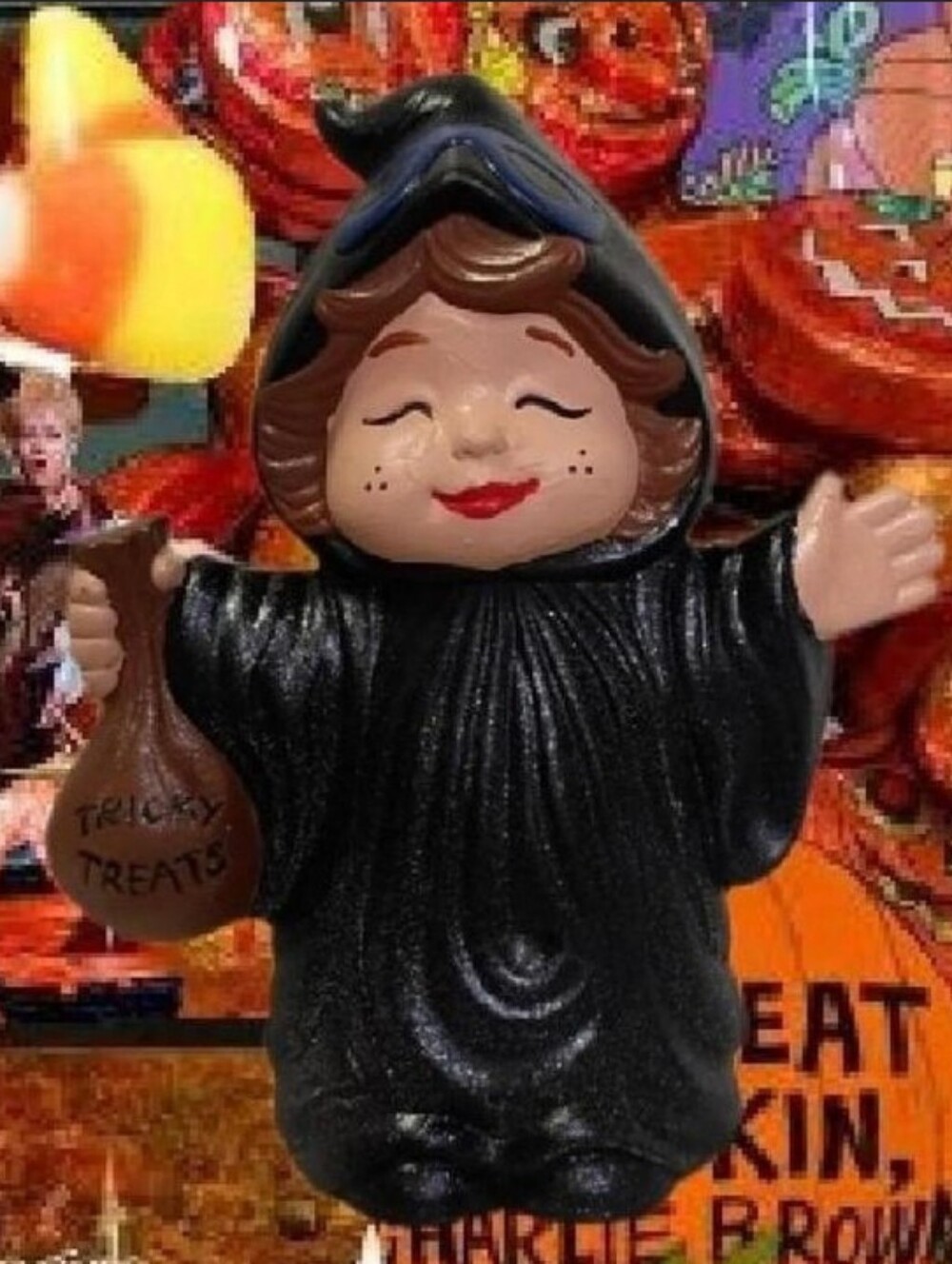 Vintage Halloween Hand Painted "Sweet Tot Girl" Dona Mold Ceramic Figurine 7"
